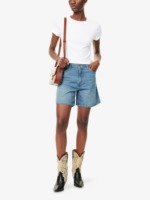 Shorts en jean décontractés taille mi-haute pour femme, style boyfriend, délavés, tendance, écologiques, pour l'été et les soirées
