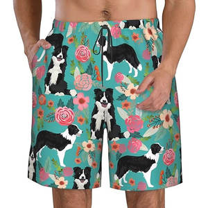 Shorts de surf personnalisés en gros, taille mi-haute, cordon de serrage, tricoté, plage décontractée, 100% coton, coupe-vent, séchage rapide, short de bain - Product Image 1