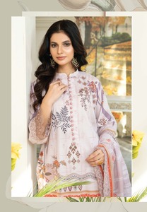 Colección de verano 2024, recién llegados, Shalwar Kameez de alta calidad para mujer, trajes de algodón/césped descosidos, conjunto de 3 uds, opciones de talla grande - Product Image 3