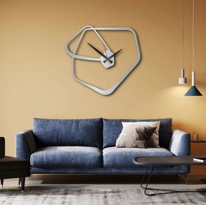 Modern Gold Metal Wall <b>Clock</b> Unique Abstract Wall Art Large Oversized Wooden Century Design Perfect <b>Table</b> Accent - Product Image 5