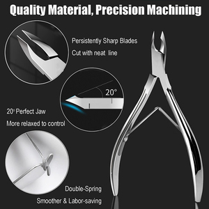 Top Double Fourche Ressort Action Cuticule Nail Nipper Pleine Mâchoire En Acier Inoxydable Cuticule Nail Art Nipper pour Bébé Doigt Utilisation - Product Image 2