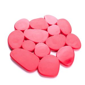 Lot de 4 tapis antidérapants de salle de bain en polyuréthane MSV « Stones » en rouge - Product Image 3