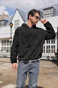 Sudaderas Casuales de Invierno para Hombre, Color Sólido, Poliéster/Algodón, Felpa, Corte Regular con Diseño de Bolsillo, Ecológicas, de Secado Rápido y Transpirables - Product Image 2