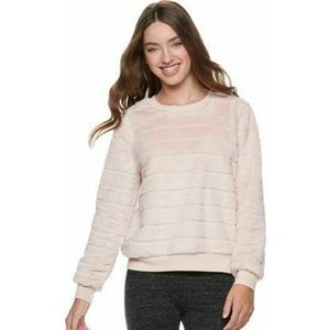Sweat-shirt respirant en fausse fourrure blanche Crave Fame Junior, taille S - Product Image 1