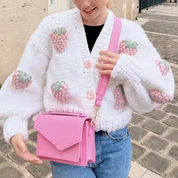 Suéteres de Punto Estándar para Mujer, Estilo Casual, con Flores Bordadas, Manga Larga, para Invierno, 100% Algodón