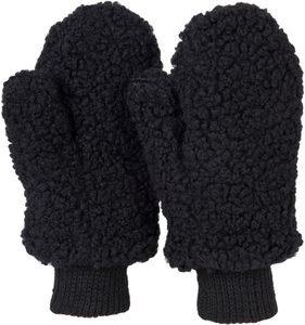 Gants en tricot pour femme, décontractés, d'hiver, pour l'extérieur, longueur poignet, aspect polaire Teddy, doublure thermique en plumes de poulet, chauds - Product Image 1