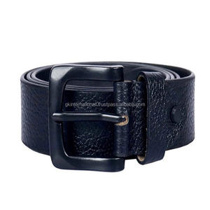 เข็มขัดลำลองและกางเกงยีนส์หนังแท้แบบเต็มตัวสำหรับผู้ชายหัวเข็มขัดแบบหรูหราทำจากนิกเกิลสีดำมีจำหน่ายตามขนาด - Product Image 2