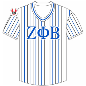 เสื้อเบสบอลลายทางพิมพ์ลายโพลีเอสเตอร์ Zeta Phi Beta Soror  ชุดเบสบอลสีตามสั่ง เสื้อเบสบอลแบบกำหนดเอง - Product Image 4