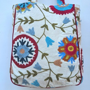 Venta al por mayor de algodón hecho a mano bordado tela bolsas con asa superior compras Casual bolsos de hombro accesorios de las mujeres - Product Image 2