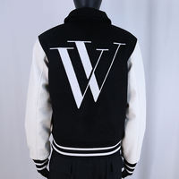 Produsen OEM Jaket Varsity Baseball Pria Berkualitas Tinggi Bordir Kustom Lengan Kulit Jaket Windbreaker