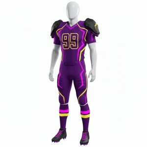 Uniforme de Fútbol Americano Personalizado, Conjunto Rojo con Estilo Profesional, Transpirable, 100% Poliéster, Jersey Corto, Nombre del Equipo Personalizado - Product Image 4