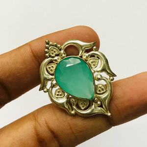 Anillo de ónix verde de diseño Vintage, ajuste de bisel de plata de ley 925, joyería de fiesta para mujer para compromiso de aniversario de boda - Product Image 3