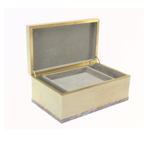 Wholesale Custom <b>Jewelry</b> Faux Shagreen With Removable <b>Tray</b> For Display <b>Jewelry</b> Travel Case With Velvet Liner Wood Necklace - Product Image 3