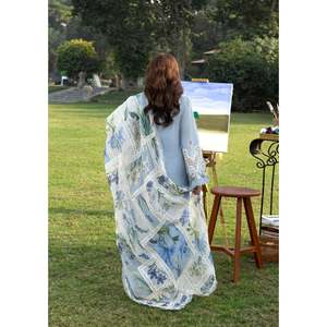 Ensemble de chemise brodée ELAF 3 pièces avec dupatta imprimé en mousseline et pantalon - BIC-4806 - Product Image 5