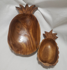 Bol de service en bois pour aliments Ananas Décor Restaurant Ensembles Bol en bois d'acacia classique fait à la main - Product Image 3