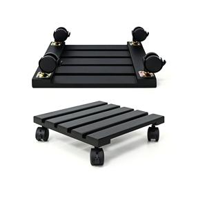 Support de plante en bois avec roulettes verrouillables, support de plante roulant robuste pour une utilisation en intérieur et en extérieur - Product Image 6