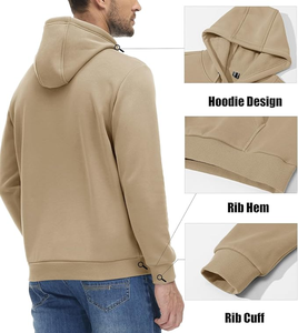 เสื้อฮู้ดผู้ชายผ้าฝ้าย100% มีฮู้ดแบบสวมหัวมีฮู้ดของผู้ชายเสื้อสเวตเชิ้ตแบบผ้าขนแกะที่ใส่สบาย - Product Image 3