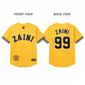 Maillot de baseball unisexe ZAINI 180 GSM en polyester interlock premium, sublimation, broderie personnalisée, twill, uniforme d'équipe - Product Image 1