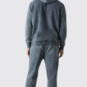 Chándal de invierno de 100% algodón ecológico de alta calidad para hombre, patrón sólido de lavado ácido de talla grande, fabricación OEM para venta al por mayor - Product Image 5