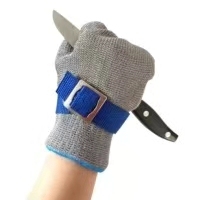 Gants en <span class=keywords><strong>maille</strong></span> d'acier inoxydable de qualité alimentaire, résistants aux coupures de niveau 9 ANSI/ISEA, longueur 26 cm, durables et respirants <span class=keywords><strong>pour</strong></span> - Product Image 6