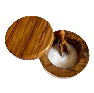 Tazones de sal y pimienta de madera marrón redondos de diseño clásico con tapa y cuchara Juego de Azucareros más vendidos - Product Image 1