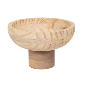 Cuenco para servir frutas y ensaladas de madera de acacia de alta calidad Diseño de pedestal moderno para hoteles Restaurantes y fiestas-Venta al por mayor - Product Image 4