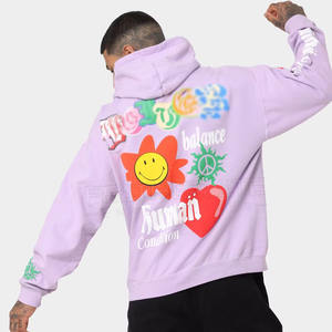 2024 sweats à capuche d'impression bouffante sur mesure sweat à capuche de couleur unie vêtements décontractés sweats à capuche d'impression bouffante à vendre - Product Image 2