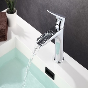 Hiện đại Thiết kế sang trọng cao tap Brass tắm bồn rửa vòi với Cartridge gốm Thác Vanity lưu vực vòi nước - Product Image 1