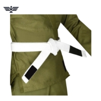 Uniforme de Judo Verde Oliva para Adultos, Unisex, Algodón/Poliéster, Corte Regular, Transpirable, Ligero, 220g, Conjunto de Ropa para Artes Marciales