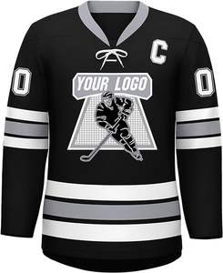 100% poliéster Hockey sobre hielo Jersey personalizado barato sublimación personalizada camisa de hockey sobre hielo 100% poliéster bordado - Product Image 1