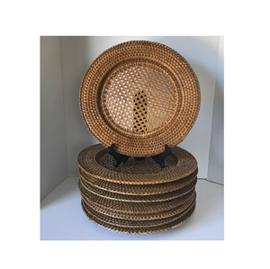 Article à décorer Assiette en rotin Vaisselle Meilleure vente Assiette décorative artisanale de haute qualité de couleur naturelle - Product Image 3