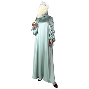 Femmes mignon arabe Style islamique modeste Robe Abaya Khimar manches chauve-souris Burqa Caftan Robe solide motif prière vêtement turquie - Product Image 1