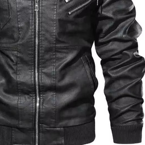 Chaquetas de Cuero de Buena Calidad al por Mayor, Chaqueta de Cuero para Hombre con Cuerpo de Lana y Mangas de Cuero, Chaqueta de Cuero de Invierno para Hombre en Venta, Servicio OEM ODM - Product Image 6