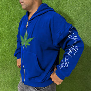 Venta al por mayor de ropa de calle de invierno con impresión personalizada y cremallera de doble cremallera polar peso pesado sudaderas con capucha para hombre nuevo último diseño - Product Image 2