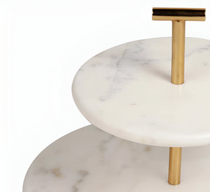 Hot Selling Round Marble Stone with Metal Handle <b>Cake</b> and Dessert Stand <b>Cake</b> <b>Tools</b> Creative Modern <b>Cake</b> & Pastries Stand - Product Image 5