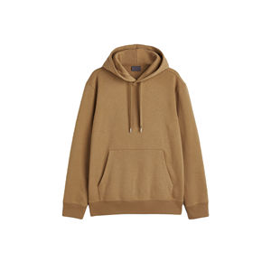 Pull à capuche unisexe 100% coton avec cordon de serrage en polaire thermique d'hiver avec logo de broderie imprimé personnalisé pour hommes, teint en plaine - Product Image 4