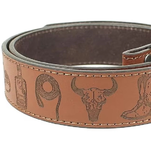 Cinturón de cuero genuino personalizable de Venta caliente Estilo occidental con acero para tamaños de hebilla disponibles-Cuero de vaquero al por mayor - Product Image 1