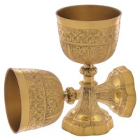 Calice et patène au design luxueux, motif raisins et blé, Ciborium, Ciboria, Articles religieux, Très durable, Esthétique
