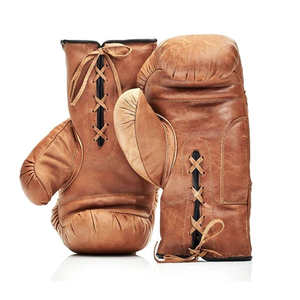 Gants de boxe professionnels en cuir 100% avec logo personnalisé VINTAGE - Product Image 1