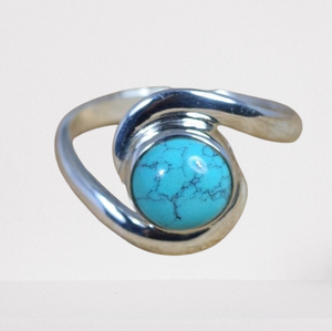 Anillo sólido de Plata de Ley 925 hecho a mano, piedra preciosa turquesa Natural, corte ovalado para fiesta, boda, regalo de promesa, joyería de plata fina - Product Image 1