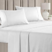 Ensemble de literie en lin 100% coton imprimé en lin blanc draps de lit d'hôtel prix de gros usage domestique sac Queen Size emballé