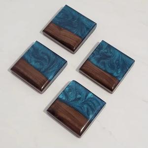 Offre Spéciale Top qualité personnaliser boisson bière thé café carré rond bois résine époxy sous-verre ensemble sous-verres gratuits - Product Image 3