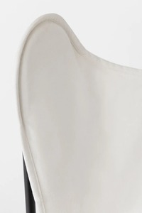 Silla mariposa de lona blanca con marco de hierro plegable de diseño rústico para ocio al aire libre o dormitorio - Product Image 2