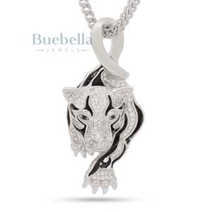 Prowl panthère collier actif tigre visage pendentif hommes femmes bijoux en or principal Moissanite diamant laiton cuivre or pendentif - Product Image 4