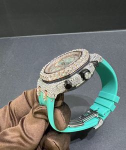 Montre de luxe mécanique en acier inoxydable pour homme Mossinite Diamond ETA Rectangle Style Hip Hop Cadeau pour lui - Product Image 4