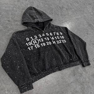 Sweat-shirts à capuche en coton mélangé lourd, imprimés en relief, fabriqués en usine, respirants, surdimensionnés pour hommes - Product Image 3