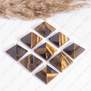 Venta al por mayor de pirámides mini de ojo de tigre premium para meditación y decoración - Product Image 3