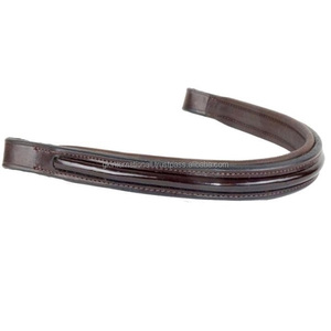 Bande de sourcil de cheval en cuir italien de qualité supérieure, de forme droite, en cuir verni noir brun, bande de sourcil rembourrée en cuir - Product Image 6