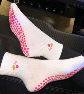 Heart Grip Crew Socks Anti <b>Slip</b> Cotton Stretch Breathable Cozy Yoga Pilates Fitness Trendy Indoor Workout Socks - Product Image 5