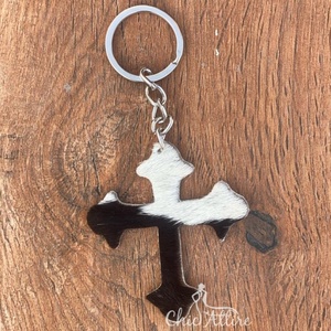 Vente chaude nouveau Design porte-clés en cuir de vachette porte-clés en cuir de fourrure véritable porte-clés élégant forme Unique porte-clés de luxe - Product Image 1